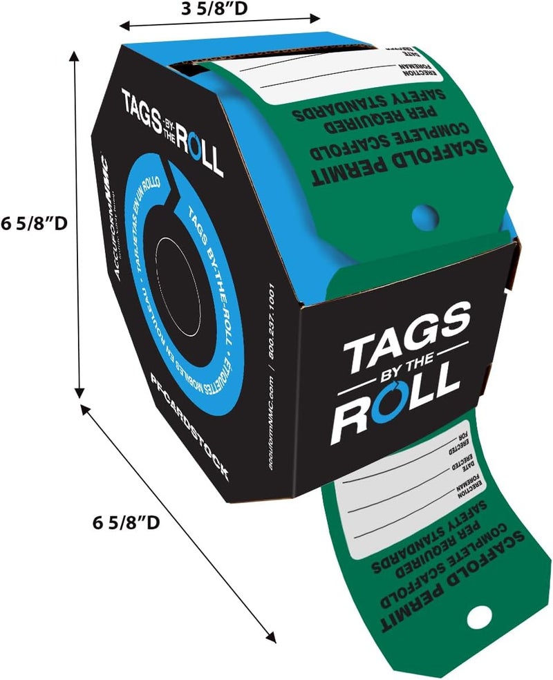 NMC AccuformNMC 250 Scaffolding Tags by-The-Roll, Scaffold Permit - Complete Scaffold, US Made OSHA Compliant Scaffold Tags, Waterproof PF-Cardstock, Resists Tears, 6.25"x3", TAR733 - Image 5
